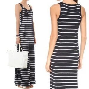 NWT Vince Striped Knit Stretchy Scoop Neck Maxi Dress, Small